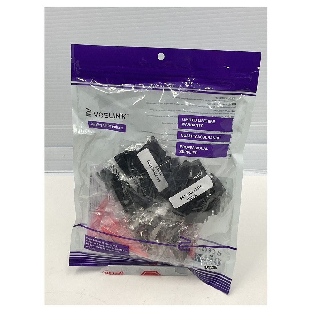 VCELINK Shielded‎ RJ45 Cat6A Cat7 Modular Plugs & Boots 30-Pack SJ657 Black